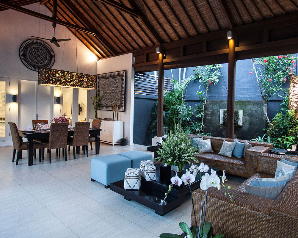 Lakshmi Villas - Ubud - Semi outdoor living and dining area
